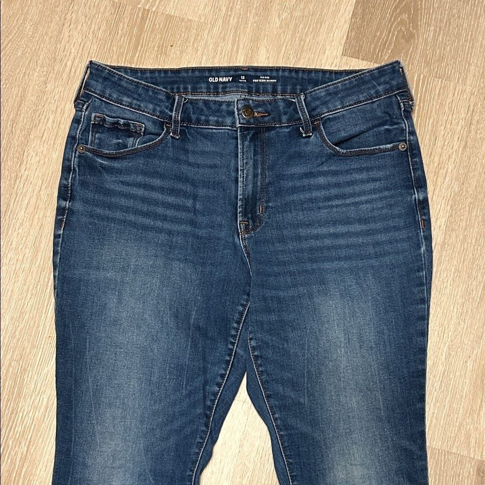Old Navy Pop Icon Mid Rise Skinny Denim Jeans Sz 12 - Picture 3 of 8